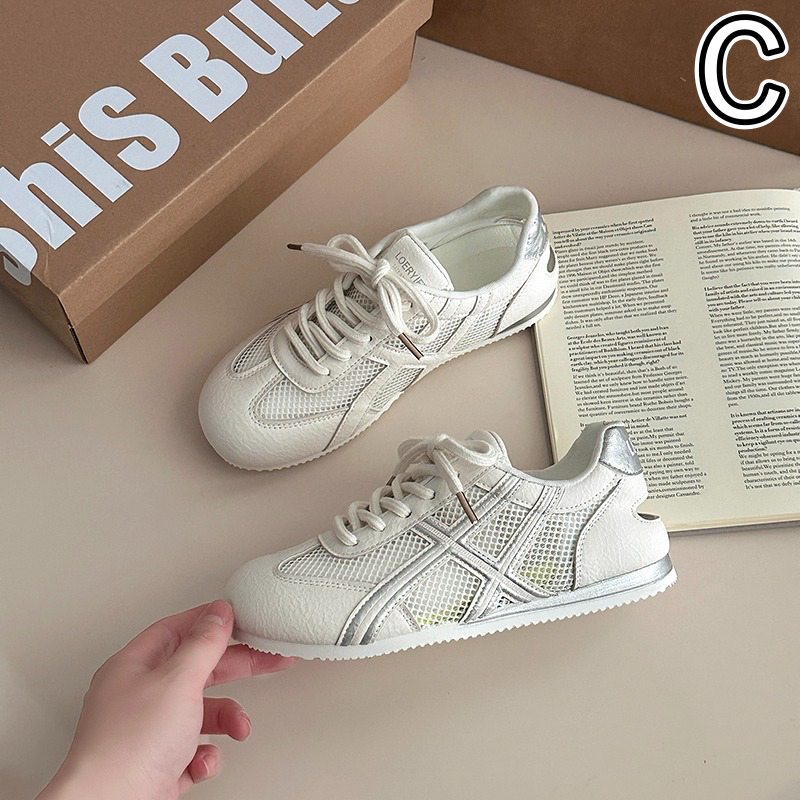 レディース厚底スポーツシューズ通気性メッシュ運動靴