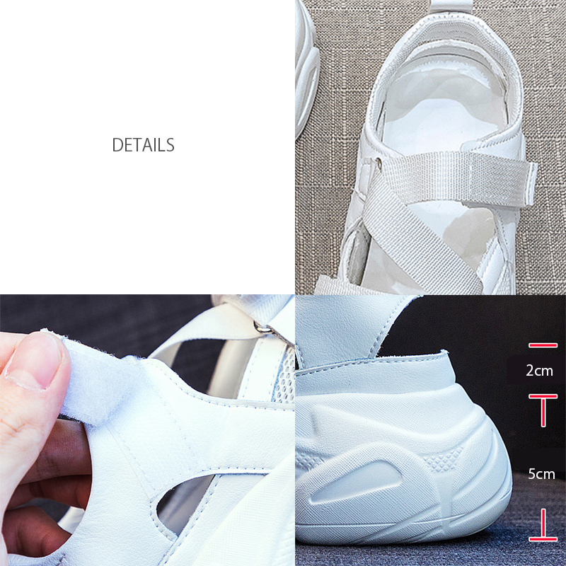 厚底７センチ スポーツサンダル 軽量通気性メッシュ