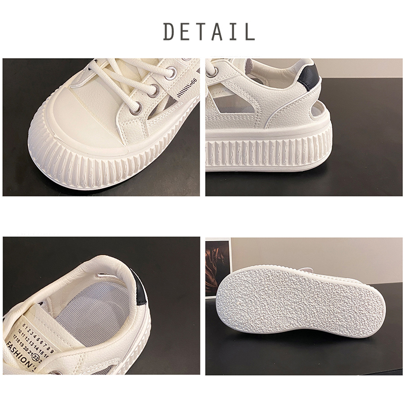 【通気メッシュ×軽量スタイルアップ×韓国系】4.5cm厚底サンダル