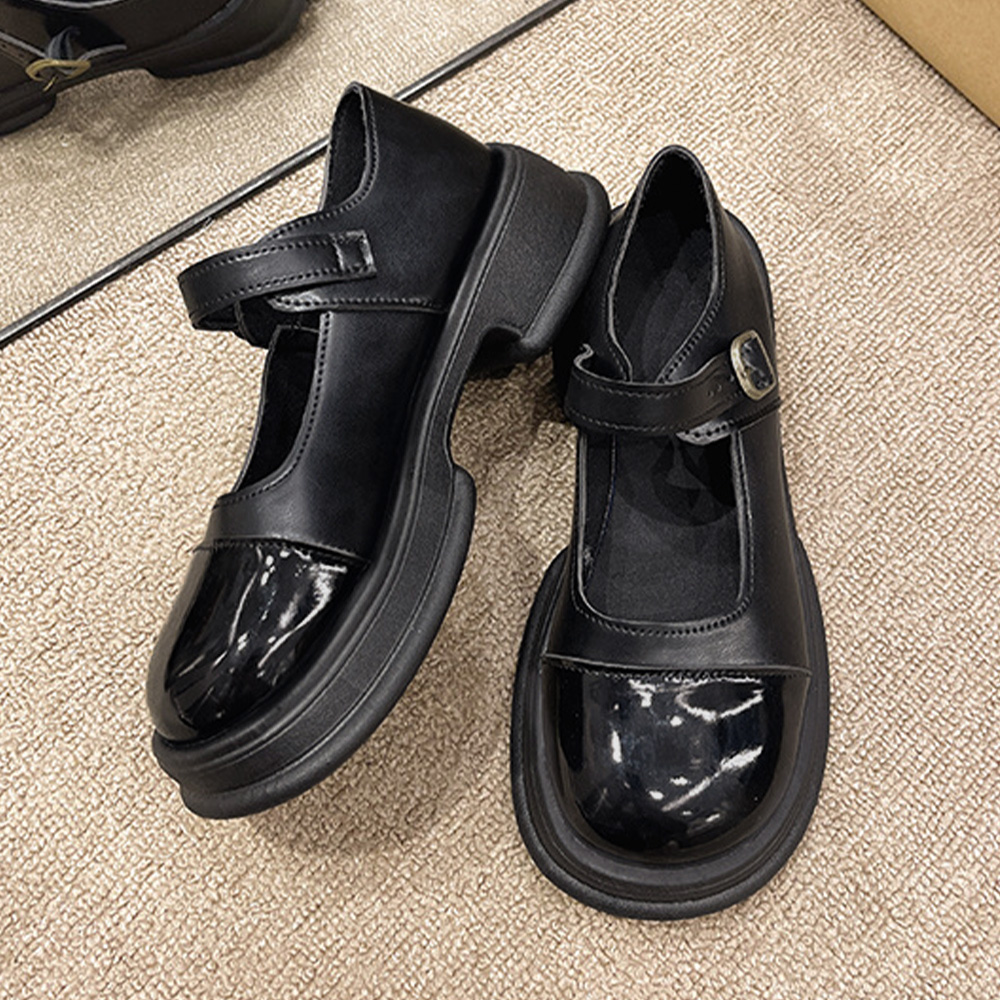 厚底ローファー 学院風 韓国風 女性用 美脚効果