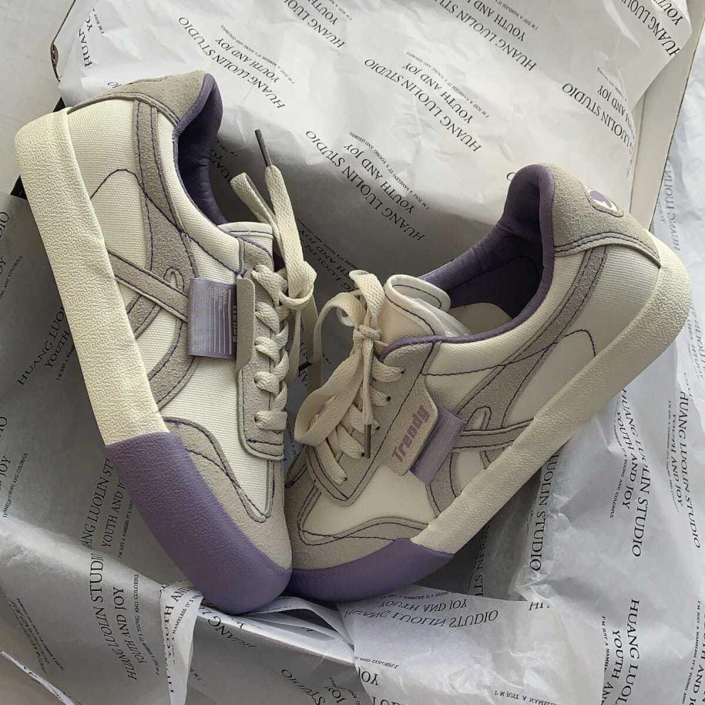 秋冬ナチュラル厚底スニーカー蝶デザインローカット