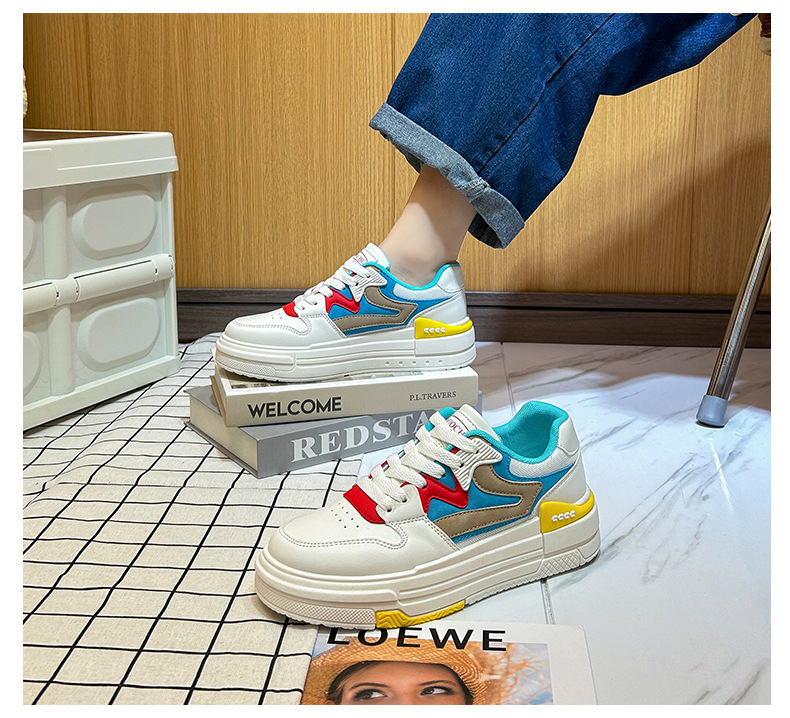 【白スニーカー×通気メッシュ×韓国系】3.0cm厚底スニーカー