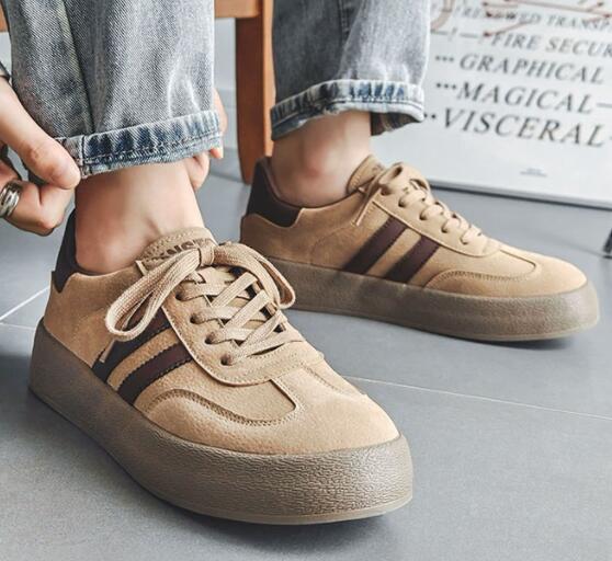 メンズ厚底スニーカー快適ローカット運動靴