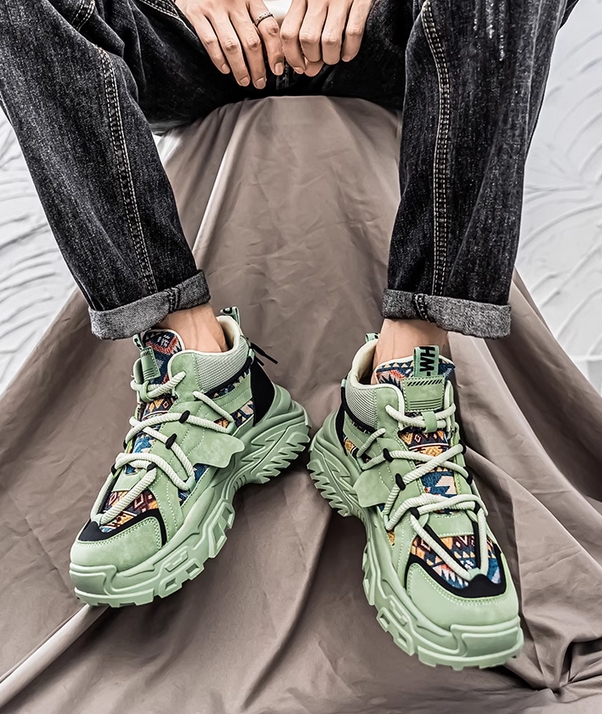 厚底スポーツシューズ メンズ運動靴 デッキスニーカー