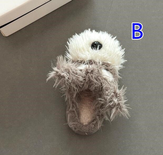 【ふわふわ暖か】犬モチーフ厚底ルームシューズ（4cm・もこもこファー・室内履き）