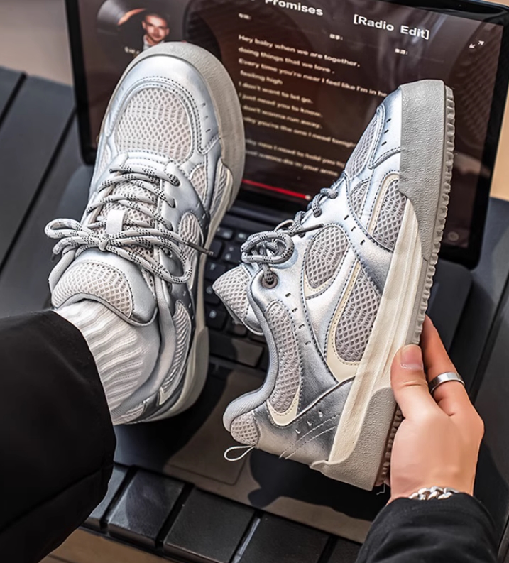 厚底スポーツシューズ メンズ運動靴 ローカット