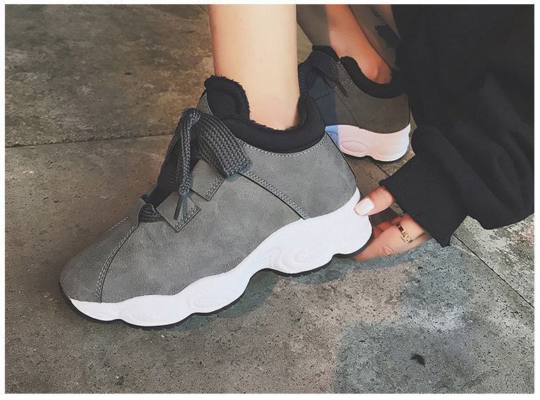 レディース厚底スニーカー裏起毛対応ローカット運動靴