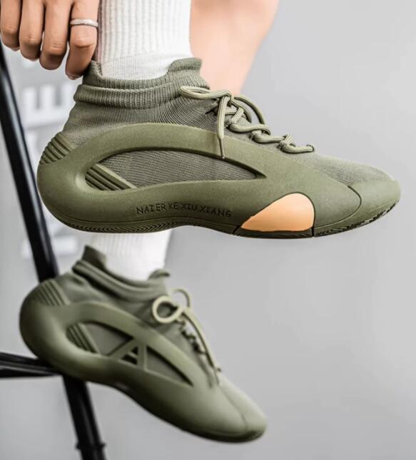 メンズ厚底スニーカー通気性メッシュ運動靴