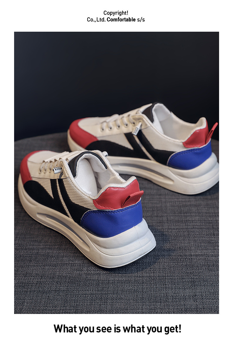 【スタイリッシュデザイン×通気メッシュ×韓国系】3.0cm厚底スニーカー