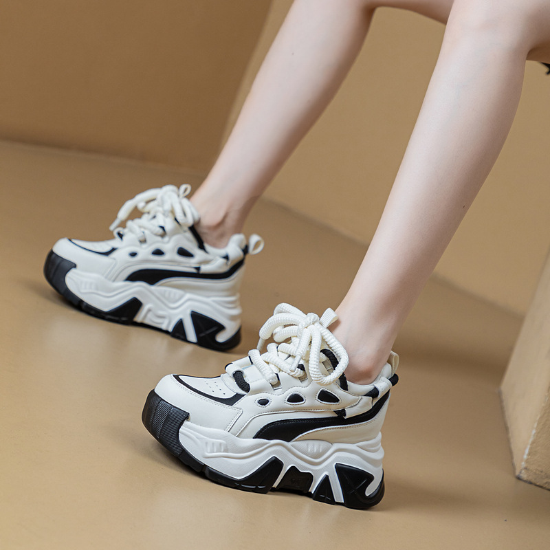 厚底 ボリュームソール配色デザイン厚底スニーカー