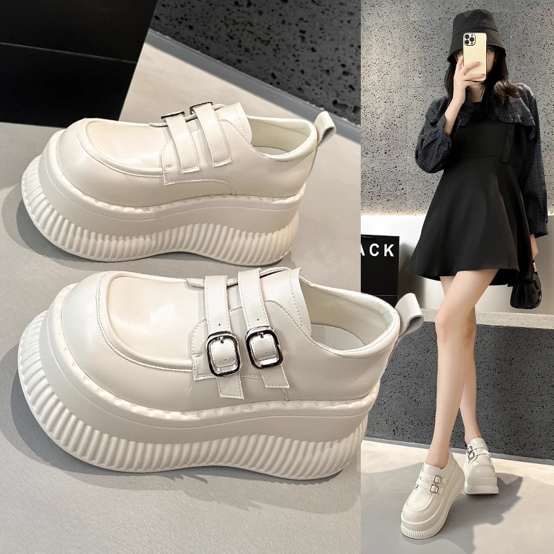 【厚底×ダブルバックル×モダン】ローファー｜脚長見え×安定感×きれいめ対応