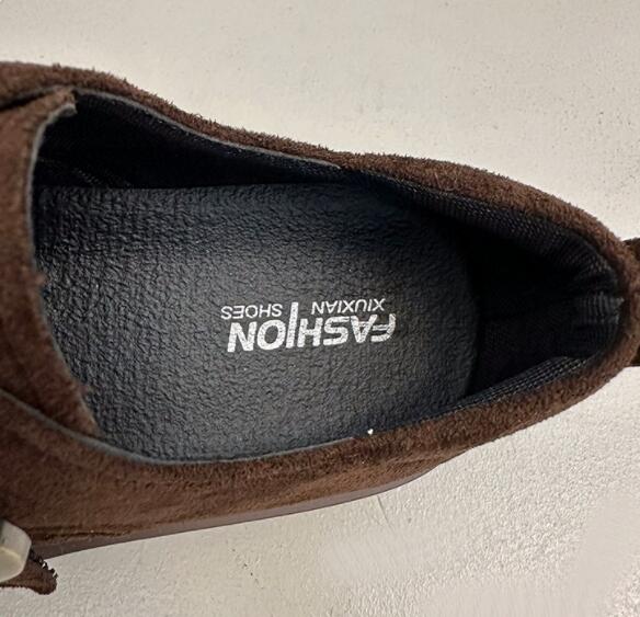 秋冬厚底パンプス金属バックル付きローファー靴